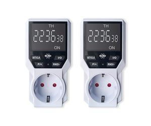 2-Pack ELRO TI3000 Temporizador Digital con Programa semanal programable, 10 Tiempos de conmutación por día, función aleatoria, hasta 3600 W