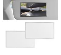 2 Pack Espejo Maquillaje Parasol Coche 15x8cm para Visera Acero Inoxidable | Adhesivo HD, vidrio antirreflejo campo visión ampliado, resistente vibraciones temperaturas, ideal puntos ciegos bebés niños
