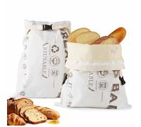 2 Pack Extra Large Beeswax Bread Bags,Reusable Cotton Linen Storage Bags,Portable Cotton Food Storage Bag,with Natural Beeswax Lining,Keeps Fresh Longer,for Sourdough,Homemade Bread