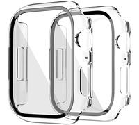 2 Pack Funda Protector de Pantalla de Cristal Templado Incorporado para Apple Watch Series 7 - Estuche Protector General para PC Duro HD Ultra-Thin Carcasa para iWatch 7