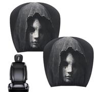 2 Pack Ghost & Car Headrest Covers, Spooky Horror