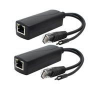 2-Pack Gigabit PoE Splitter, 48V to 5V 2.4A Micro USB Ethernet Adapter, Works with Raspberry Pi 3B+, IP Camera and More