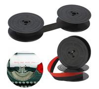 2 Pack GR4 Cinta de Máquina de Escribir de Nylon, Cinta Tinta Maquina de Escribir Paquete de Repuesto para Máquina de Escribi Compatible con Olivetti Livetti 7 Metros (Negro+Negro&Rojo)
