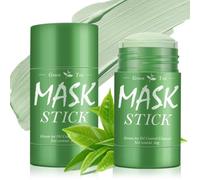 2 Pack Green Mask Stick,Mascarilla de Arcilla Purificadora de té Verd,Green Tea Deep Cleanser Mask,Limpieza profunda y Control de Aceite,Ajustar el Equilibrio Entre Agua y Aceite,Hidratar Piel
