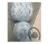 2 Pack Hand Knitted Steering Wheel Cover, Winter Car Steering Grip, Cozy DIY Car Accessory for Women, Cold Weather Driving Comfort(Light Blue,200g)