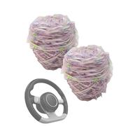 2 Pack Hand Knitted Steering Wheel Cover, Winter Car Steering Grip, Cozy DIY Car Accessory for Women, Cold Weather Driving Comfort(Light Purple,150g)