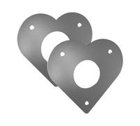 2-Pack Heart-Shaped Metal Bluebird House Predator Guard, Protective Entrance Hole Plate for Eastern Bluebird Nesting Box, Birdhouse Safety Board Replacement, 3.15x2.95 Inches