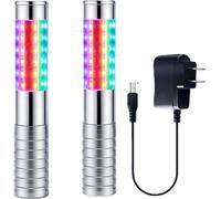 2 Pack LED Bottle Lights - Recargable Strobe Sticks and Luminous Sticks for Champagne Bottles Bar, Club, Partido, Birthday, Wedding, Events (plata)