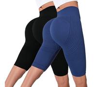 2 Pack Leggins Cortos Mujer Push Up Leggins Anticelulíticos Mujer Leggings Pantalones Verano Deportivos Anticelulitis 3D Compresión Lipedema Mallas Reductores Lipedema Deporte para Fitness y Yoga