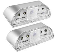 2 Pack Luces de Cerradura, SENHAI PIR Infrared IR Iluminación Nocturna Lámpara sin Hilos de Cerradura de Puerta, Detector de Movimiento Auto del Sensor, 4 Bulbos del LED