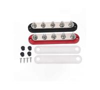 2-Pack M8 Copper Plate Terminal Block with Cover for Bus Bar Applications 300A 48V Power Distribution Stainless Steel