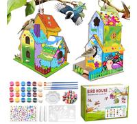 2 Pack manualidades de casa de pájaros para niños,DIY Arte de pintura de bricolaje de madera,Kit casita para pájaros para niños,Proyectos artesanales para regalo Chico,Chica,5 a 8 años de 8 a 12 años