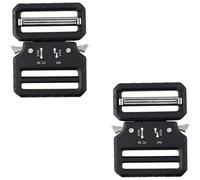 2 Pack Military Grade Heavy Duty Black Zinc Alloy Tactical Belt Buckles with Double Metal Adjustable Buck