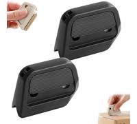 2 Pack Mini Magnetic Ceramic Box Cutter, Retractable Cardboard Cutter with Right Angle Groove, Portable Cardboard Cutting Tool for Crafts&Daily Use (Black*2)