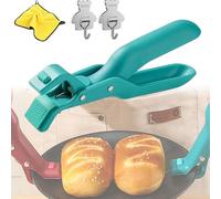 2 Pack Multi-function Anti-Scald Bowl Clip, Anti-Scald Bowl Holder Clip with Non-slip, Kitchen Silicone Tongs Gripper for Oven, Microwave, Baking, Serving, Bowls, Tableware (Green)