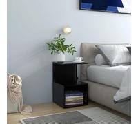 2 Pack Night Stands Black 35x35x55 cm, Plywood Bedside Table with Open Storage Shelves, Modern End Table for Bedroom Living Room, Easy to Clean & Assemble