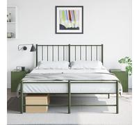2 Pack Night Stands Olive Green Steel Bedside Tables 34.5x39x44 cm with Storage Shelf, Cold Rolled Metal Frame for Bedroom, Living Room, Durable & Easy to Clean Modern Design