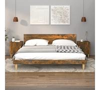 2 Pack Night Stands, Smoked Oak Plywood Bedside Tables with Storage Door, Elegant Modern Bedroom Furniture, Sturdy & Moisture-Resistant, Easy to Clean, 40x40x50cm