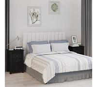 2 Pack Night Stands Solid Pine Wood Black 40x35x61.5cm with 3 Drawers, Rustic Bedside Tables for Bedroom Storage, Sturdy Surface for Lamp & Books, Wall Mountable Furniture Set