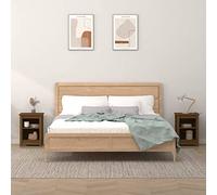 2 Pack Night Stands Solid Pine Wood Honey Brown 40x35x55 cm Bedside Tables with Spacious Storage Rustic Design for Bedroom Living Room Home Decor