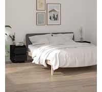 2 Pack Night Stands Solid Pine Wood Modern Bedside Tables 40x35x50cm Black for Bedroom Living Room Storage with Sturdy Design Easy Assembly