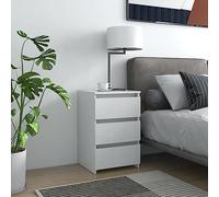 2 Pack Night Stands White 40x35x62.5cm with 3 Drawers, Plywood Bedside Table for Bedroom Storage, Modern Stylish End Table for Living Room, Durable Easy to Clean Furniture