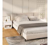 2 Pack Night Stands White, Plywood Bedside Tables with Drawer & Open Shelf, 45x34x44 cm Modern Nightstands for Bedroom, Sturdy & Spacious Storage Furniture for Home Decor