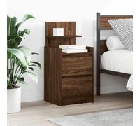 2 Pack Night Stands with 2 Drawers, Brown Oak Finish, 38x34x80 cm, Sturdy Engineered Wood, Bedside Table for Bedroom, Modern Storage End Table with Smooth Surface, Easy to Clean, Wall Mountable