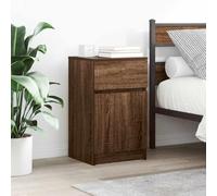 2 Pack Night Stands with Drawer, Brown Oak Wood Bedside Tables 39x35x65 cm, Sturdy Engineered Wood with Wide Storage Space, Left/Right Opening Door, Perfect for Bedroom Decor
