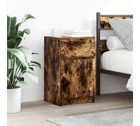 2 Pack Night Stands with Drawer, Engineered Wood Smoked Oak Bedside Tables 39x35x65 cm, Modern Bedroom Furniture with Wall Mounting Kit, Sturdy Storage for Lamp Books Alarm Clock