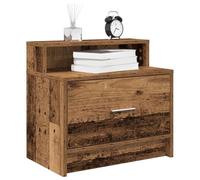 2 Pack Night Stands with Drawer, Vintage Wood Bedside Table 51x31x47cm, Sturdy Engineered Wood Storage End Table for Bedroom, Living Room, Easy Assembly & Wall Mountable