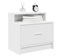 2 Pack Night Stands with Drawer, White Bedside Table 51x31x47 cm, Modern Bedroom Furniture with Storage, Sturdy Engineered Wood, Easy Assembly, Space Saving Design for Home Decor