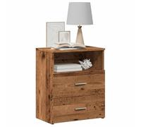 2 Pack Night Stands with Drawers, Engineered Wood Bedside Table with Shelf, Vintage Brown Finish 50x32x60cm, Sturdy & Moisture Resistant for Bedroom, Living Room, Home Decor Storage Solution