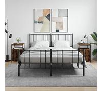 2 Pack Night Stands with Storage, 40x42x60 cm Smoke Oak Engineered Wood Bedside Tables for Bedroom Living Room, Compact Design with Adjustable Legs and Wall Mounting Kit