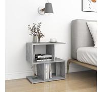 2 Pack Night Stands with Storage, Concrete Gray Plywood Bedside Table 50x30x51.5cm, Modern Bedroom Furniture with Open Compartments for Books & Decor, Easy to Clean & Assemble