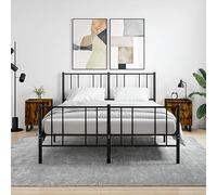 2 Pack Night Stands with Storage, Engineered Wood Smoke Oak Bedside Tables 40x30x50 cm, Modern Bedroom Furniture with Smooth Surface, Easy to Clean, Wall Mountable for Safety