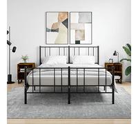 2 Pack Night Stands with Storage, Engineered Wood Smoke Oak Bedside Tables 40x30x50 cm, Modern End Table for Bedroom Living Room, Sturdy & Easy to Clean Surface with Wall Mounting Kit