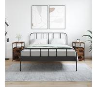 2 Pack Night Stands with Storage, Engineered Wood Smoked Oak Bedside Table 30x60x60cm, Compact Modern Design for Bedroom & Living Room, Sturdy Metal Frame & Adjustable Legs