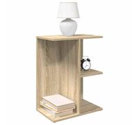 2 Pack Night Stands with Storage, Sonoma Oak Engineered Wood Bedside Table, Modern End Table for Bedroom, 46.5x29x61 cm, 3 Compartments, Easy to Clean & Assemble, Wall Mountable