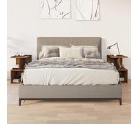 2 Pack Nightstand Set, 35x35x55 cm Smoked Oak Plywood Bedside Tables with Open Storage, Modern Elegant Design for Living Room & Bedroom, Sturdy & Moisture Resistant