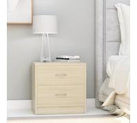 2 Pack Nightstand with 2 Drawers, Sonoma Oak Finish Plywood Bedside Table 40x30x40 cm, Classic Storage End Table for Bedroom Living Room, Easy Assembly Space-Saving Chest