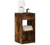 2 Pack Nightstand with Drawer, Smoked Oak Bedside Table 35x34x66.5cm, Sturdy Engineered Wood, Spacious Storage for Bedroom, Modern Design with Open Shelf and Smooth Handle, Easy to Clean and Assemble