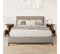 2 Pack Nightstands Smoked Oak 35x35x55 cm with Storage Shelves, Sturdy Plywood Bedside Tables for Bedroom, Modern End Tables with Open Compartments for Living Room, Easy Assembly Required