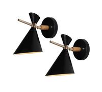 2 Pack Nordic Wood Wall Sconce Adjustable Bedside Reading Wall Lamp Color Room Lighting Fixture, E27 Hardwired Metal Wall Sconces For Bedroom Living Room Hallway