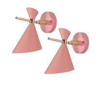 2 Pack Nordic Wood Wall Sconce Adjustable Bedside Reading Wall Lamp Color Room Lighting Fixture, E27 Hardwired Metal Wall Sconces For Bedroom Living Room Hallway
