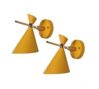 2 Pack Nordic Wood Wall Sconce Adjustable Bedside Reading Wall Lamp Color Room Lighting Fixture, E27 Hardwired Metal Wall Sconces For Bedroom Living Room Hallway