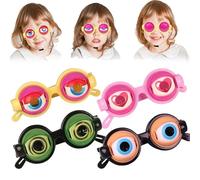2 Pack Novelty Winking Eye Glass with Strap,Funny Blinking Glass for Kids ＆ Adults Kinetic Pull-String Blinking Crazy Eyes Glasses,Lightweight & Comfortable Gag Gifts for Shows,Parties & Photos (MIX)