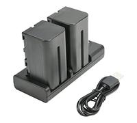 2-Pack NP-F730 NP-F750 NP-F770 DSTE batería de repuesto + cargador USB dual, pantalla LCD compatible con CCD-SC5 CCD-TRV80PK DCR-TRV820 CCD-SC55 CCD-TRV81 DCR-TRV820K CCD-SC65 CCD-TRV815 DCR-TRV815