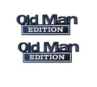 2 Pack Old Man Edition Car Emblem, 3D Metal Car Badges Emblems, Old Man Edition Auto Sticker Decal, Waterproof Automotive Editions Bumper Sticker Decoration for Cars SUV Trunk Body Door Window