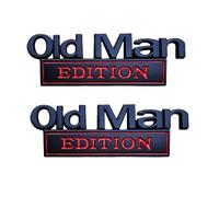 2 Pack Old Man Edition Car Emblem, 3D Metal Car Badges Emblems, Old Man Edition Auto Sticker Decal, Waterproof Automotive Editions Bumper Sticker Decoration for Cars SUV Trunk Body Door Window